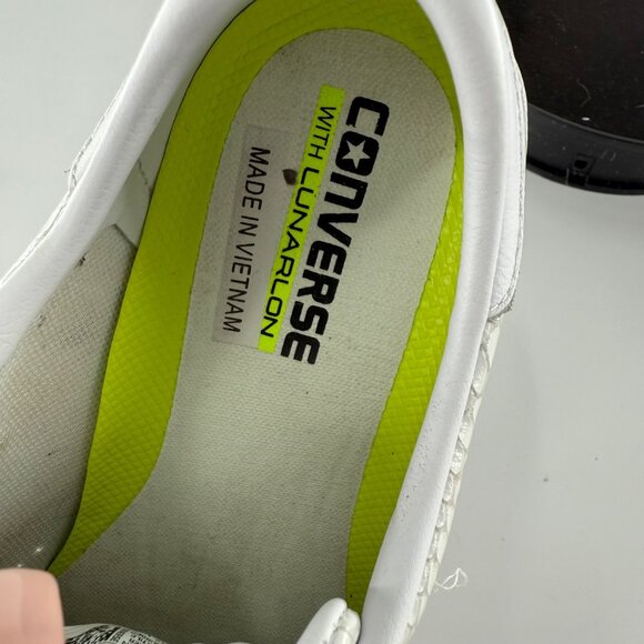 Converse All Star White Leather Snakeskin Texture Sneakers W/ Lunarlon US 7.5 - Picture 5 of 10